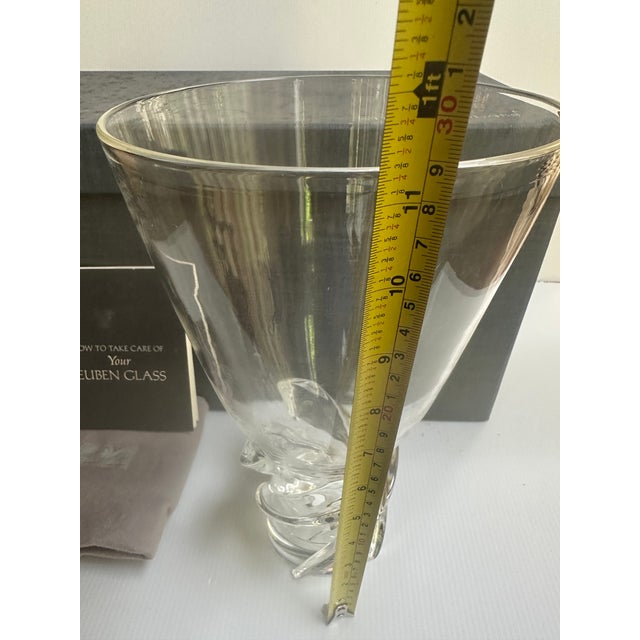 Mid-Century Modern Steuben Vintage 1958 Donald Pollard MCM Art Glass "Whirpool" Vase 11.25" Tall # 8087-St in Original Box For Sale - Image 3 of 18