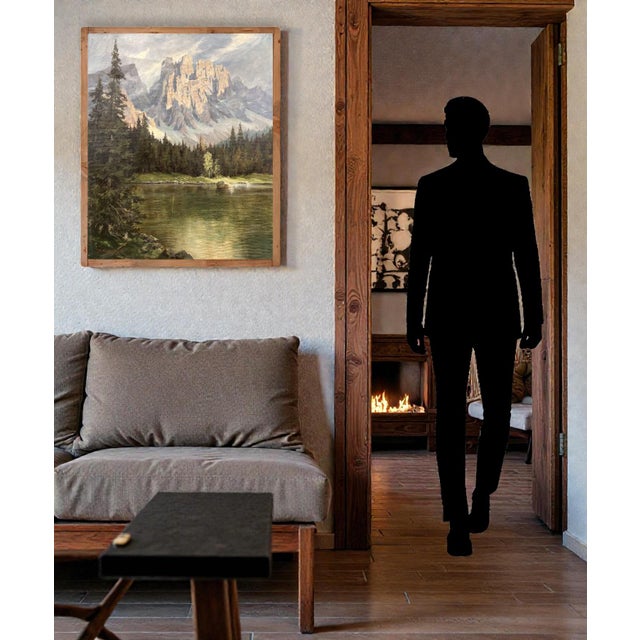 Rustic Max Pistorius, Karersee, Dolomites, 1939, Oil on Canvas For Sale - Image 3 of 16