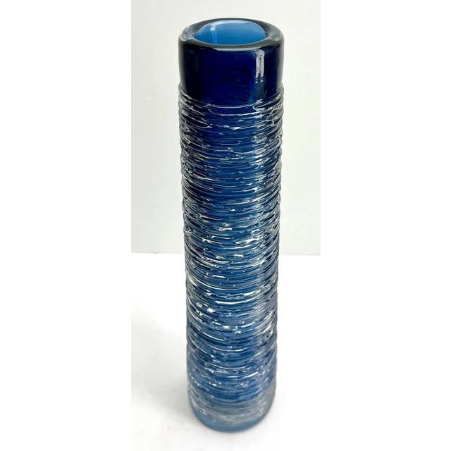 Vintage Swedish Textured Glass Vase from Bengt Edenfalk, 1960 For Sale - Image 3 of 9