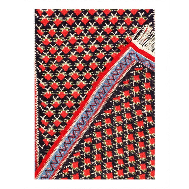 Traditional Pasargad DC Fine Hand Knotted Flat Weave Senneh Runner Rug For Sale - Image 3 of 3
