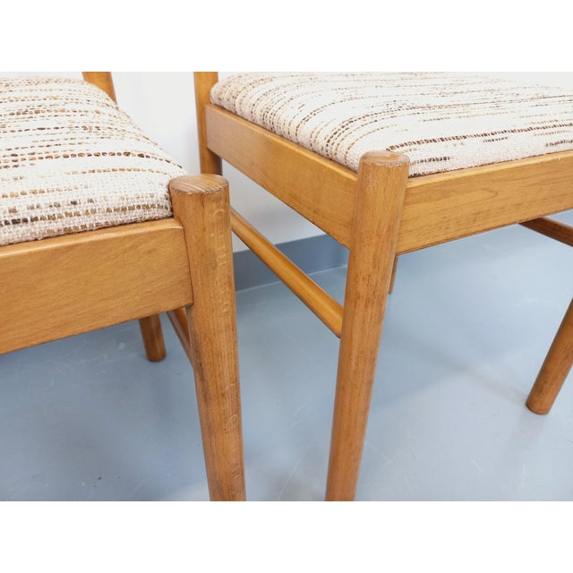 Tan Vintage Baumann Chairs in Wood and Fabric, 1960s, Set of 2 For Sale - Image 8 of 18