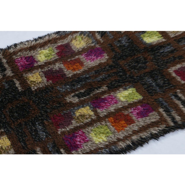 Rug & Kilim Vintage Swedish Rya Runner With Polychromatic Geometric Mosaic - Rug & Kilim For Sale - Image 4 of 7