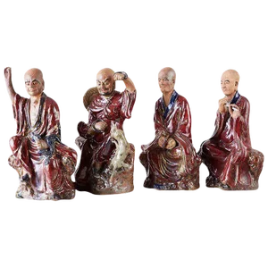 Set of Four Chinese Shiwan Pottery Immortal Dieties