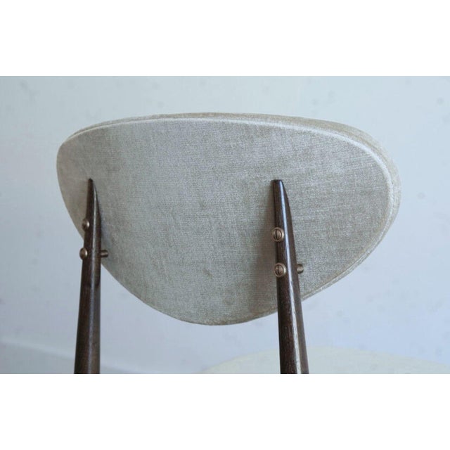 Champagne Set of Four Dining Chairs in Chenille and Bronze by Dan Johnson, C. 1950s For Sale - Image 8 of 9