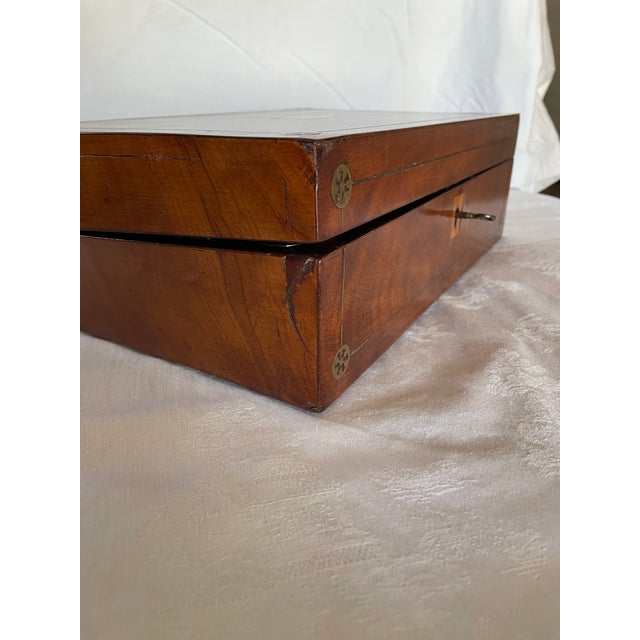 Early 19th Century English Mahogany & Brass-Inlaid Writing Slope/Lap Desk For Sale - Image 15 of 18