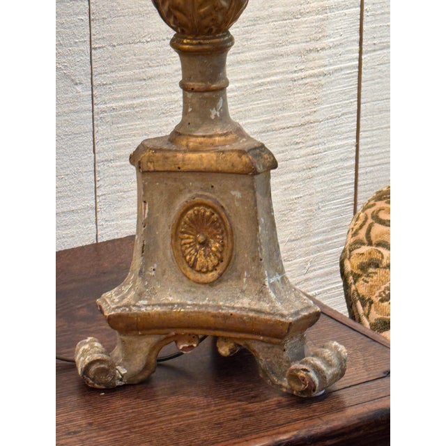19th Century Converted Altar Stick Lamp For Sale - Image 6 of 11