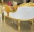 French Style Tufted White Settee With Gold Details For Sale - Image 4 of 6