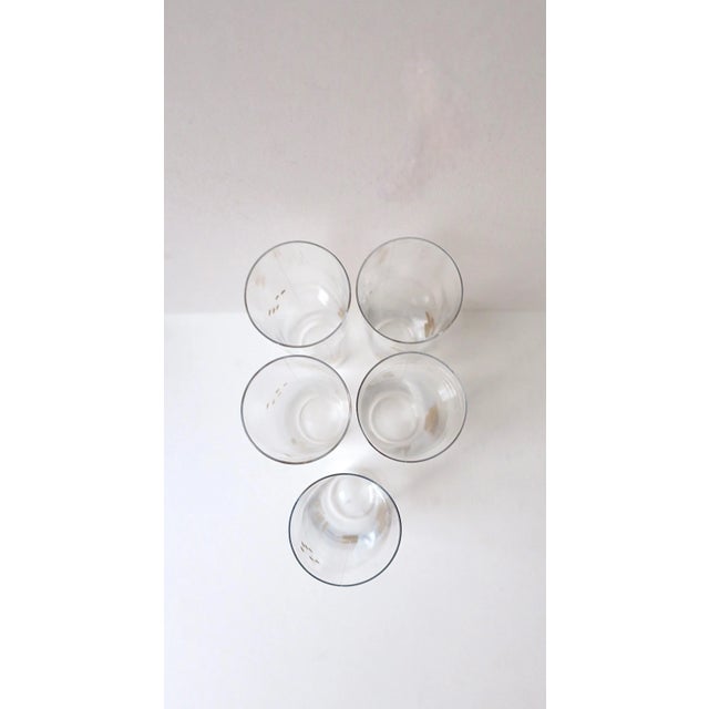 Gold Highball Cocktail Glasses, Midcentury Modern Style, Set of 5 For Sale - Image 9 of 9