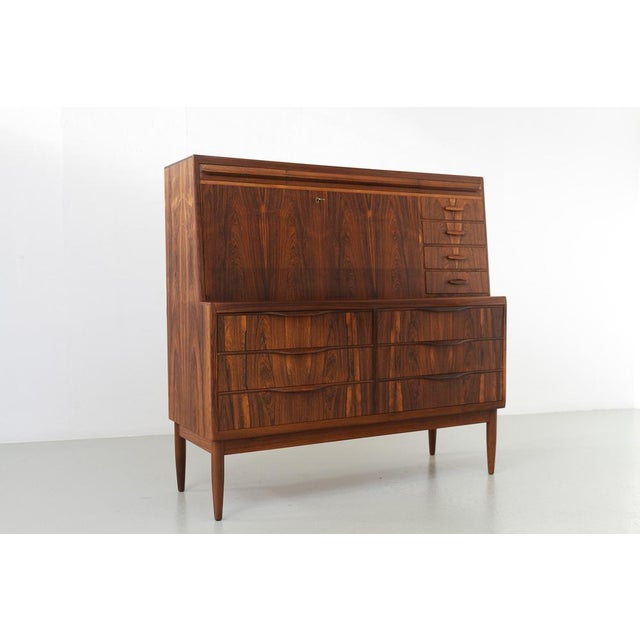 Vintage Danish Modern Rosewood/palisander Secretaire by Erling Torvits, 1960s. Stunning Rosewood bureau designed by Danish...
