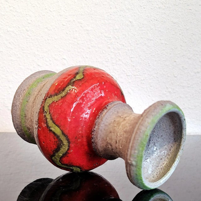 Red and Green Ü-Keramik 'Studio Line' Vase For Sale In Austin - Image 6 of 10