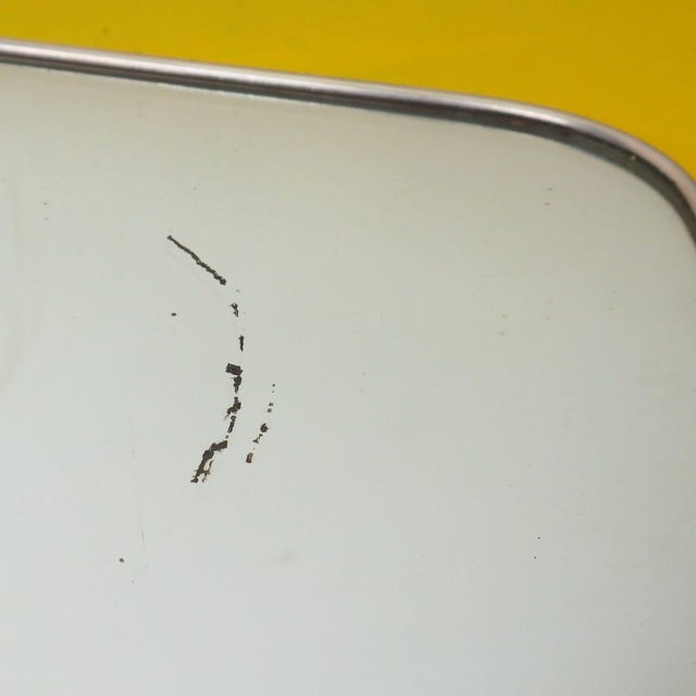 Wooden Mirror with Aluminum Edge, 1940s For Sale - Image 5 of 12