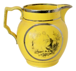 Circa 1810 Canary Yellow Hope & Charity Jug