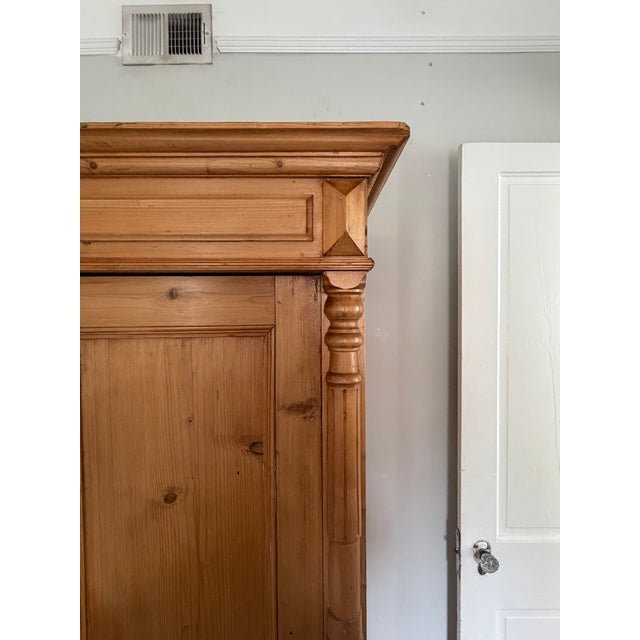 Rustic European Antique German Pine Armoire For Sale - Image 3 of 7