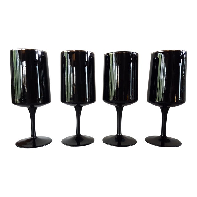 Vintage Lenox Venture Black Stem Glasses Set of 4 Chairish