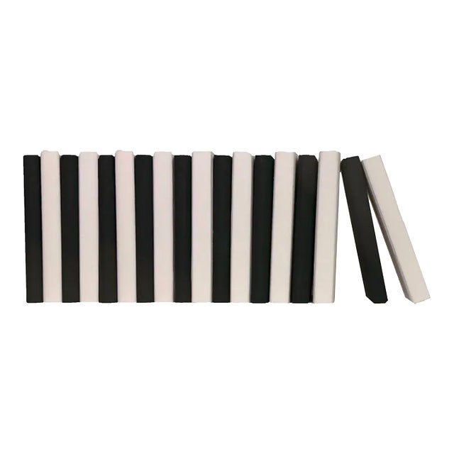 Decorative Books - Piano Linen Wrapped Books - Black and White Books By The Foot For Sale
