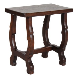 Small Danish Brutalist Side Table in Dark Stained Oak by Axel Einar Hjorth, 1940s For Sale