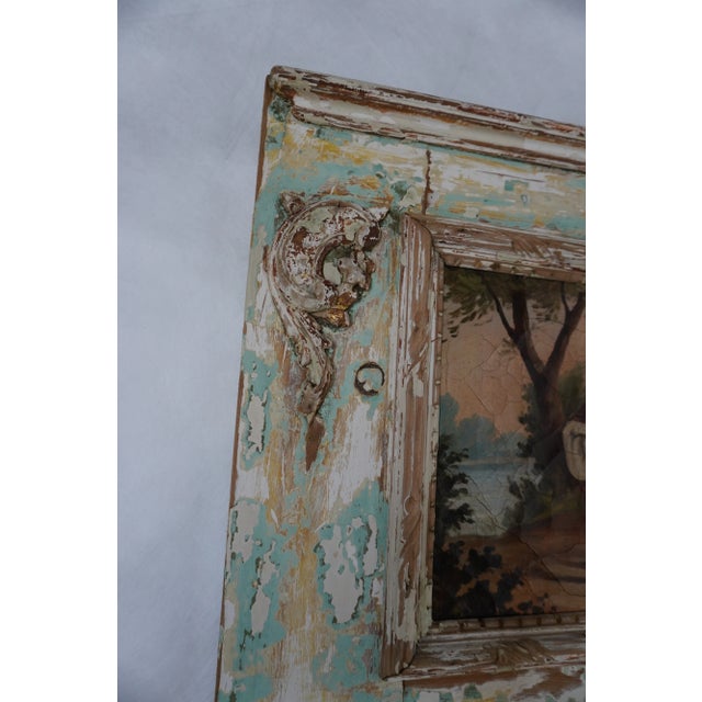 Wood French Louis XVI Style Painted Console & Mirror From Mla For Sale - Image 7 of 14