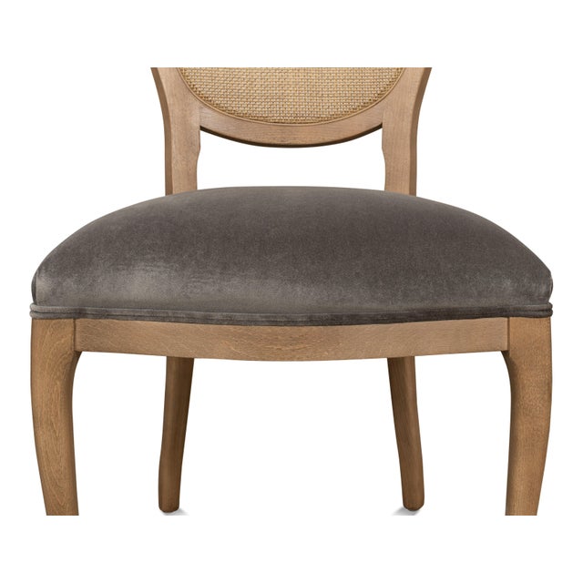 Louis XV Cane Back Dining Chairs in Driftwood, Sets of 2 For Sale - Image 9 of 11