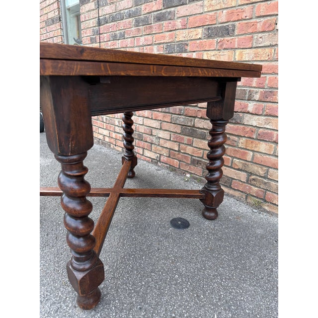 Antique English Game/Draw Leaf Table For Sale - Image 10 of 11
