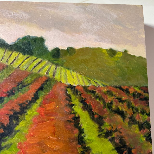 Lovely oil on box titled “Old Vines spring to Life.” Wired on back for hanging. Part of Serena and Lily’s curated art...