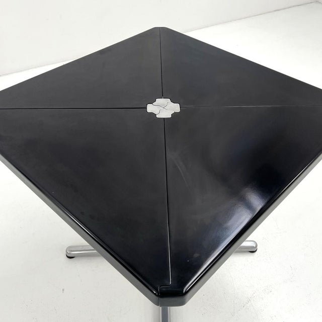 Metal Black Plana Folding Table attributed to Giancarlo Piretti for Castelli, 1970s For Sale - Image 7 of 12