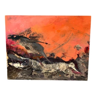 Mixed Media Painting on Board by Michelle Stone For Sale