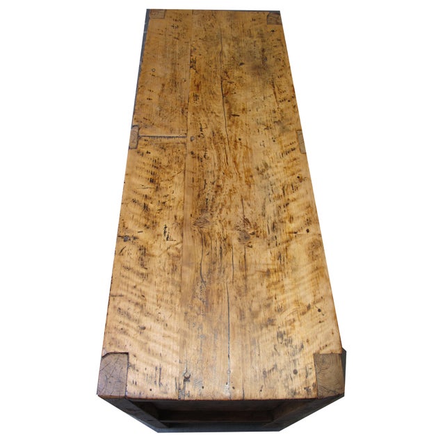 Wood Aged Poplar Double Cabinet For Sale - Image 7 of 14