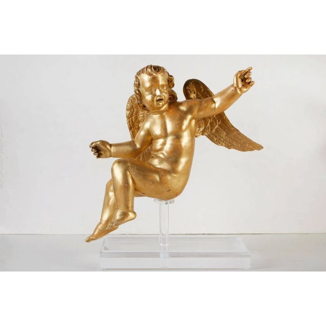 Gold Rare, Early 19th Century, Gilded Presentational Cherubim, circa 1825 - A Pair For Sale - Image 8 of 9