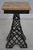 Industrial Pair Metal Base Wood Top Eiffel Tower End Tables For Sale - Image 3 of 14