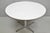 Vintage Mid Century Modern Knoll Style Cast Aluminum Propeller Pedestal Base Coffee Table with White Round Italian Marble...