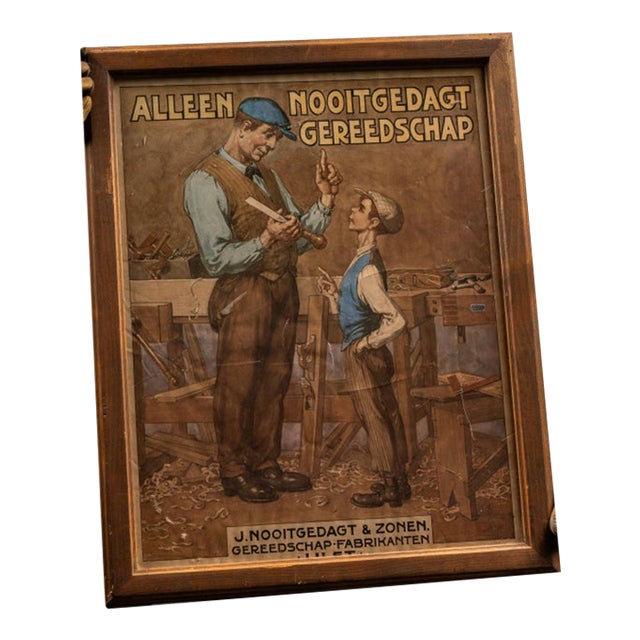 1910s J. Nooitgedagt Dutch Woodworking Tools Advertisement For Sale