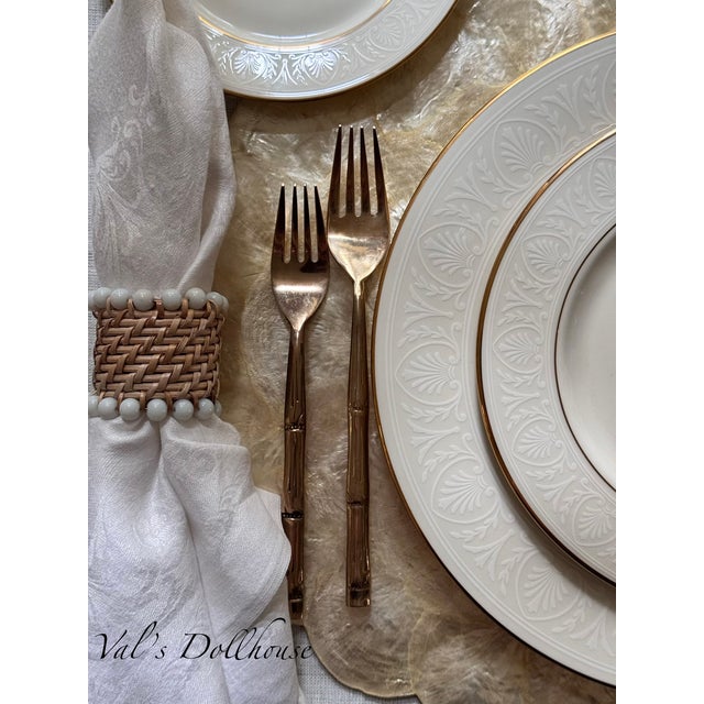 Val's Dollhouse is proud to present an excellent condition full set of 12 place settings in the Lenox pattern Courtyard...