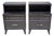 Pair of 1950's Ebonized Mid Century Modern Nightstands With Dual Drawers For Sale