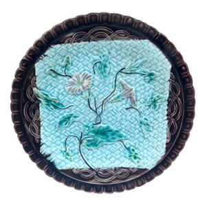 German Majolica Morning Glory Plate Circa 1900