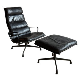 Eames Soft Pad Lounge Chair and Ottoman for Herman Miller C 1993 For Sale