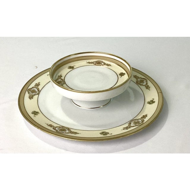 Gold Antique Nippon Tiered Serving Dish For Sale - Image 8 of 9
