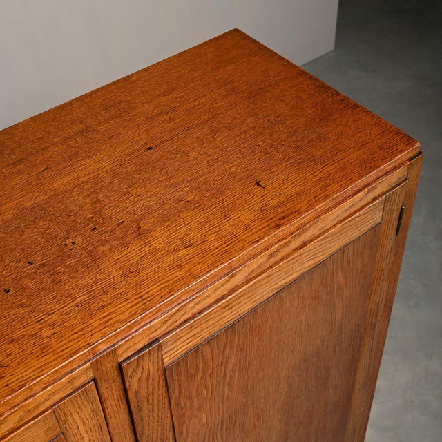 Amsterdam School Modernist Oak Archive Cabinet, 1930s For Sale - Image 12 of 18