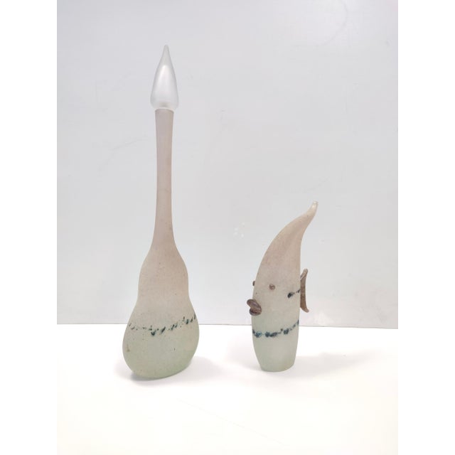 Vintage Scavo Glass Bottle by Luigi Mellara, 1970s For Sale - Image 4 of 15