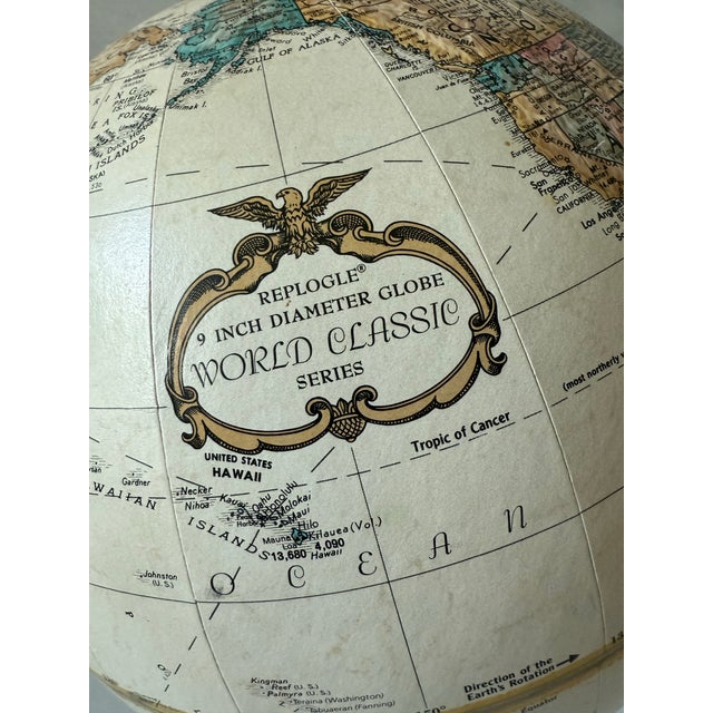 Wood VIntage Replogle 9" World Classic Series Globe For Sale - Image 7 of 10