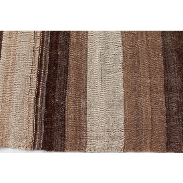 Doris Leslie Blau Vintage Striped Light Beige Hand-Knotted Wool Rug For Sale In New York - Image 6 of 11
