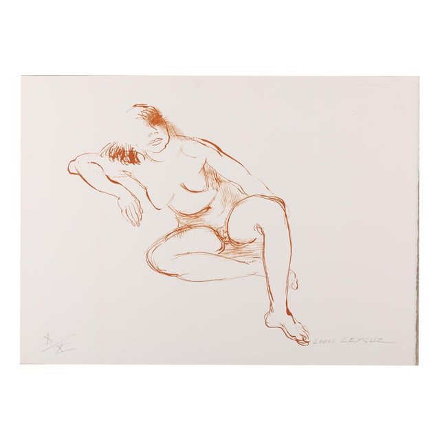 Leygue Louis, Seated Nude, Lithograph For Sale