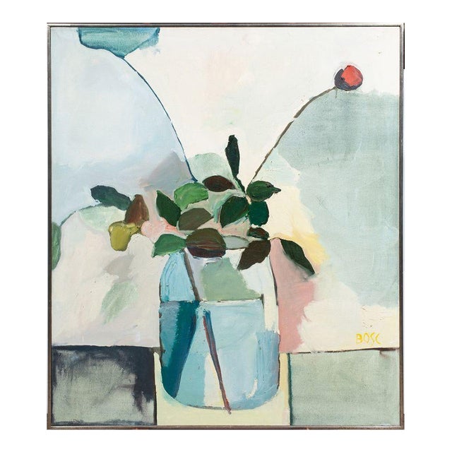 1980s Contemporary Marius Bosc 'Magdelena' Floral Still Life Painting For Sale