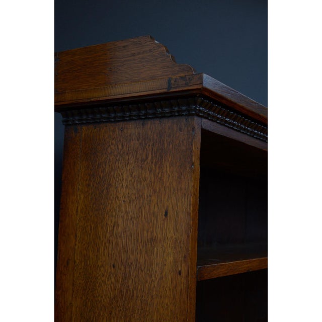 Wood Large Victorian Oak Country Open Bookcase, 1880s For Sale - Image 7 of 11