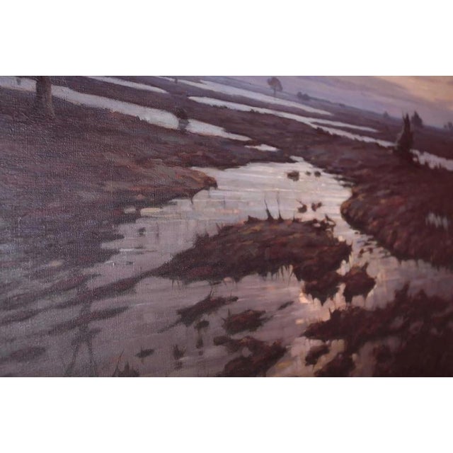 Jules Verstreken, Watercourse in the Moonlight, Oil on Canvas, Framed For Sale - Image 3 of 8