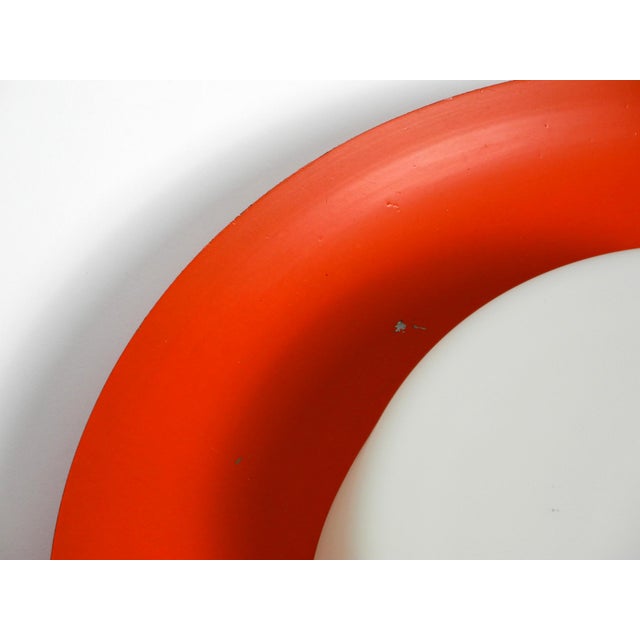 Large Mid-Century Wall or Ceiling Lamp in Glass with Red Metal Reflector from Kaiser Leuchten, 1950s For Sale - Image 13 of 18