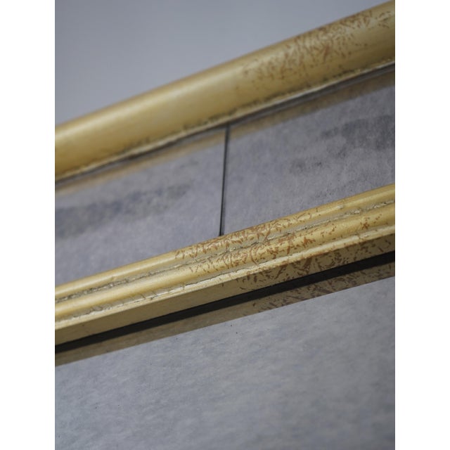Gold Large Gold Leaf Decorator Pier Mirror W. Distressed Glass For Sale - Image 8 of 9