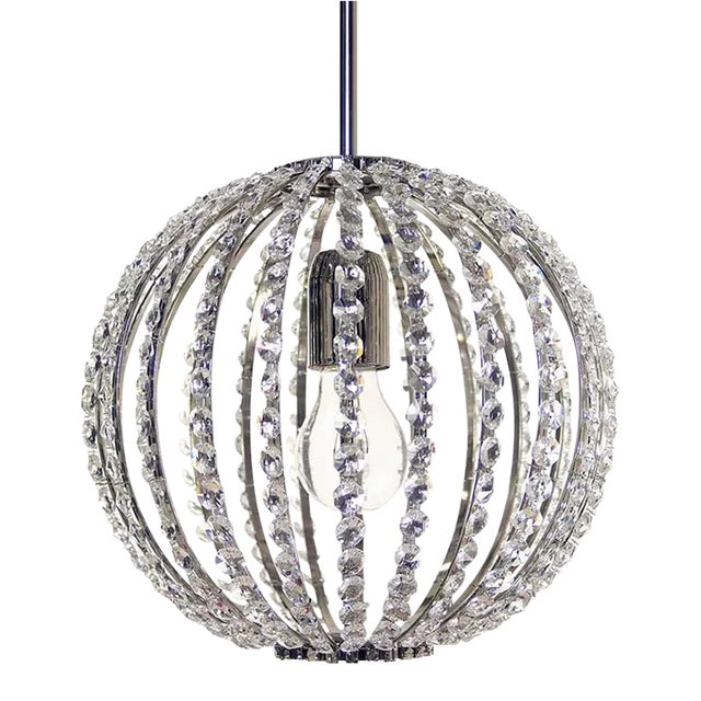 Contemporary Nickel Spherical Chandelier (Medium) For Sale