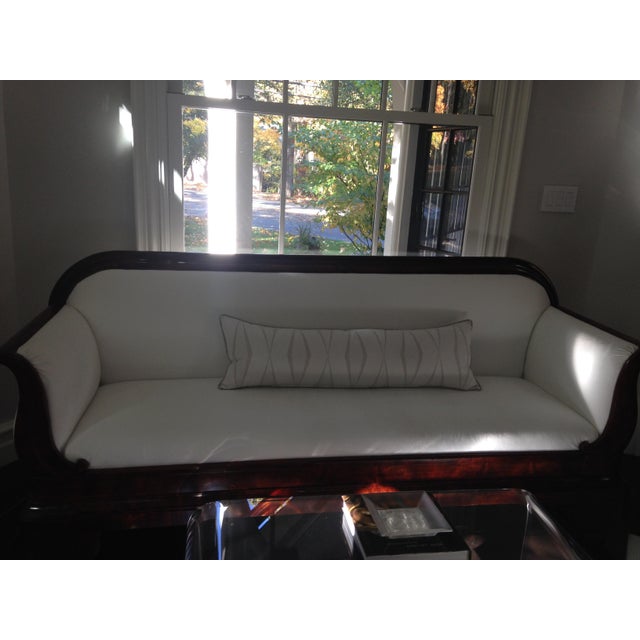 Wood 19th Century Antique Empire Style Mahogany Sofa For Sale - Image 7 of 10
