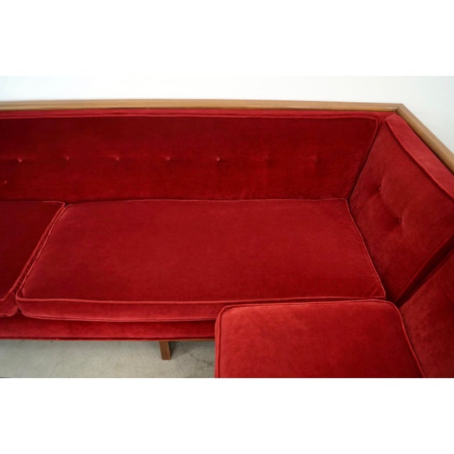 1960’s Mid-Century Modern 2-Piece Walnut Sectional Sofa For Sale - Image 10 of 12