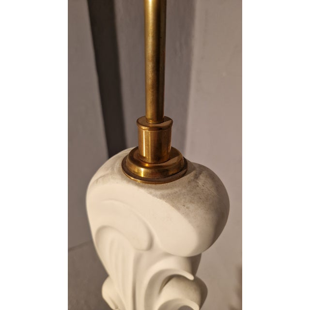 Vintage Floor Lamp in White Lacquered Wood with Floral Decorations from Fontana Arte, 1940s For Sale - Image 10 of 15